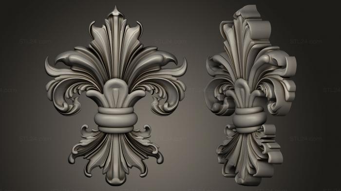 Резные Декоры (Королевская лилия, CARVD_0011) 3D модель для ЧПУ станка